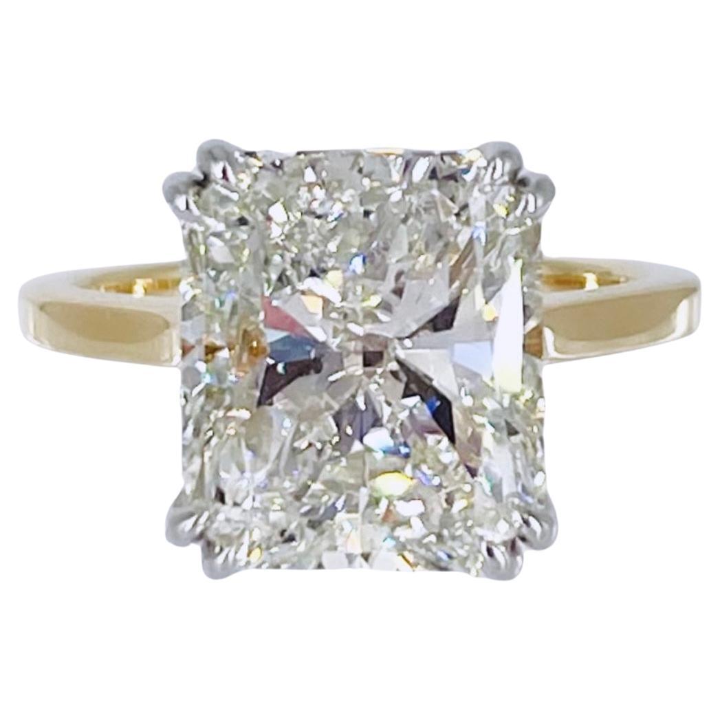 J. Birnbach 5.01 carat Radiant Diamond Solitaire Engagement Ring For Sale