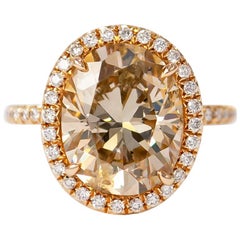 J. Birnbach 5::04 Karat Champagnerfarbener ovaler Diamantring