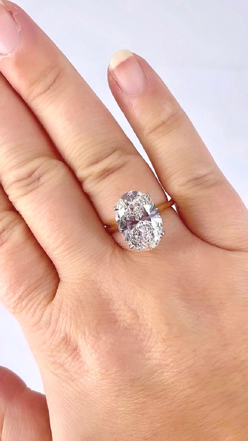 J. Birnbach 5.19 carat GIA ESI1 Oval Diamond Solitaire Engagement Ring  In New Condition In New York, NY