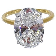 J. Birnbach 5.19 carat GIA ESI1 Oval Diamond Solitaire Engagement Ring 
