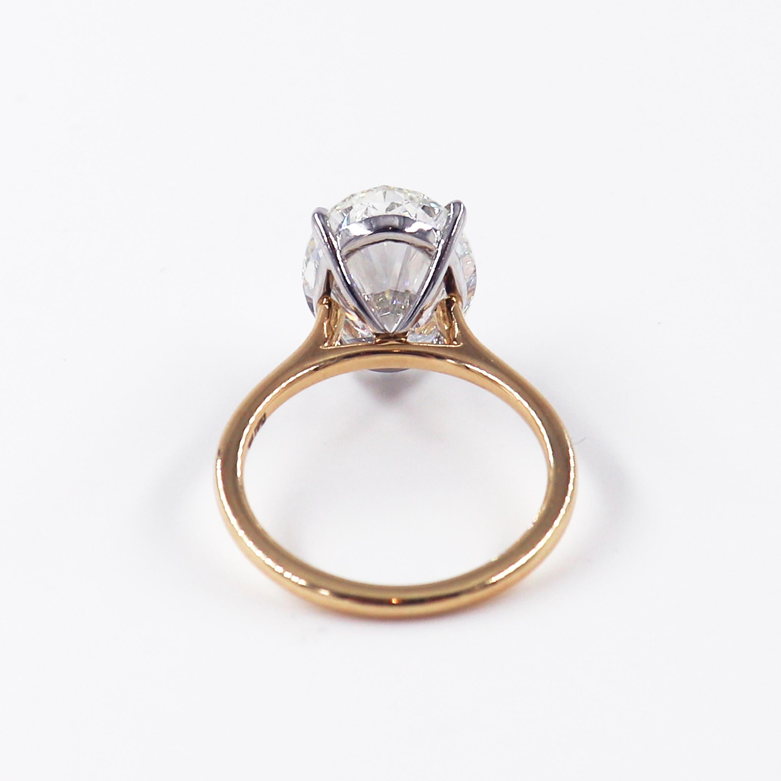 Modern J. Birnbach 5.36 carat GIA Certified I SI2 Oval Diamond Ring