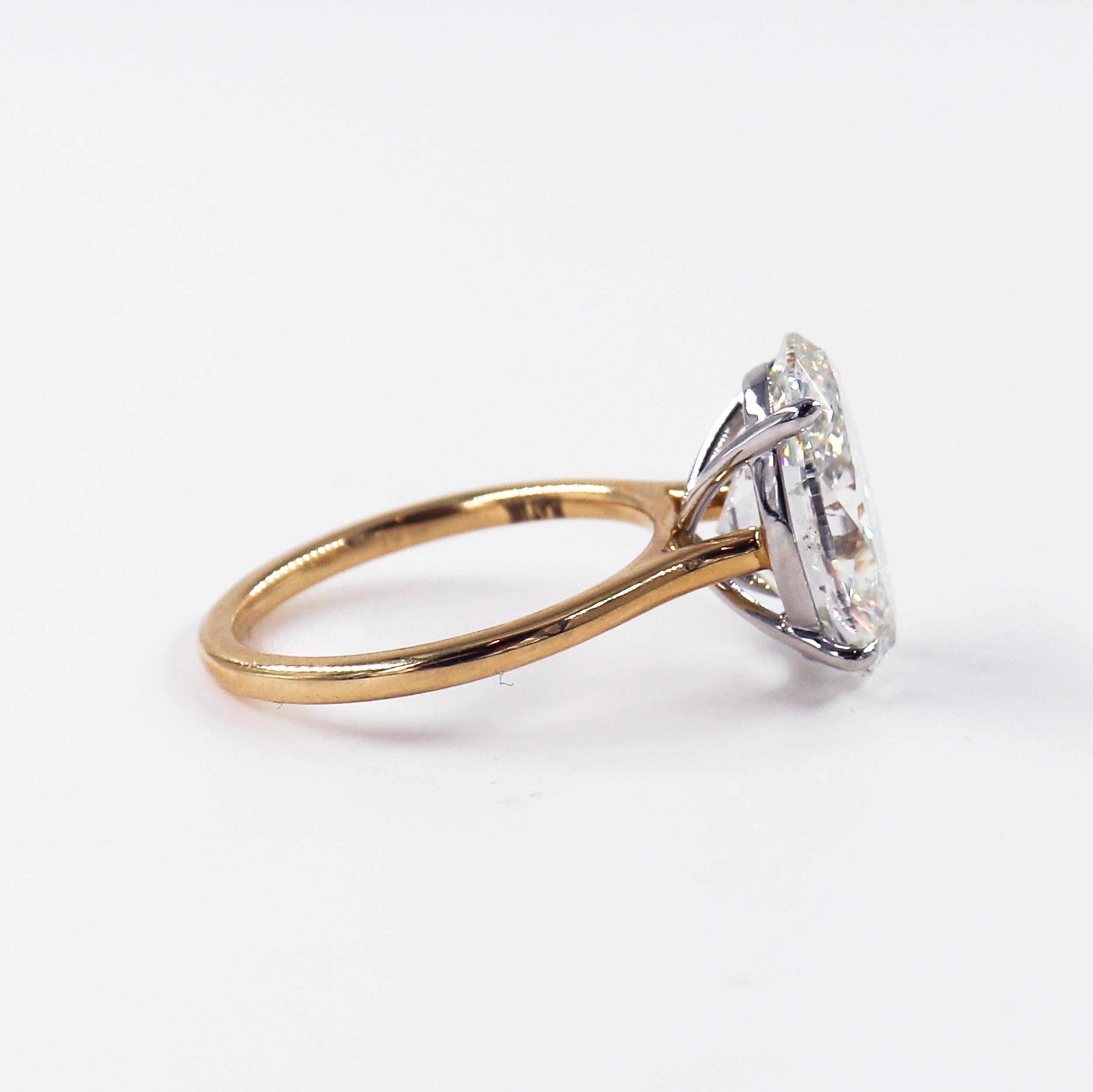 Oval Cut J. Birnbach 5.36 carat GIA Certified I SI2 Oval Diamond Ring