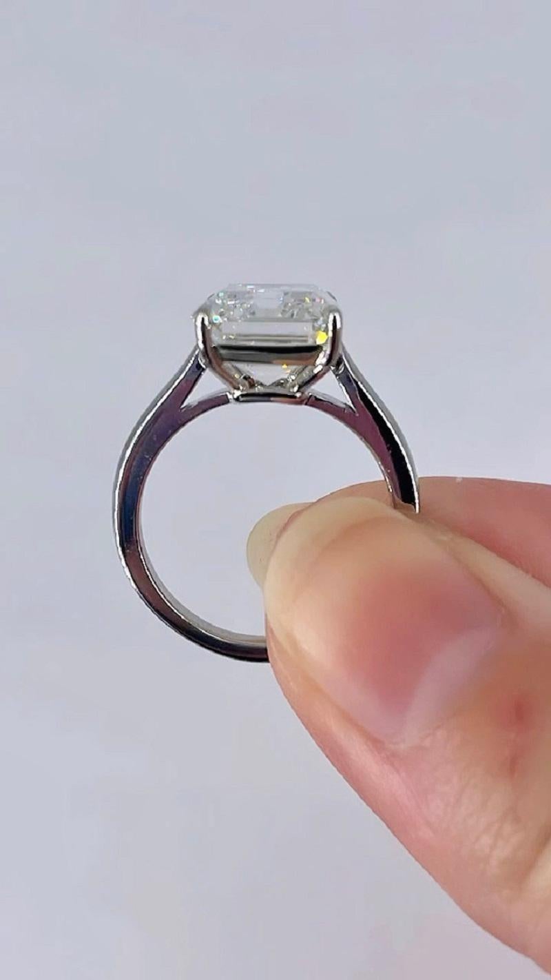 Women's J. Birnbach 5.71 carat GIA GVVS2 Emerald Cut Diamond Solitaire Engagement Ring For Sale