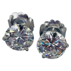 J. Birnbach 6.18 carat GIA ISI2 Diamond Studs in 18K White Gold Martini Setting