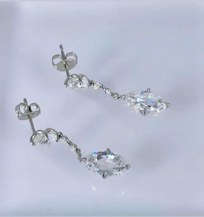 J. Birnbach 8.10 Carat Total GIA Certified Briolette Diamond Drop Earrings For Sale 1