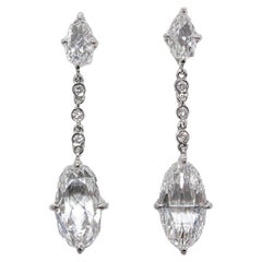 J. Birnbach 8.10 Carat Total GIA Certified Briolette Diamond Drop Earrings