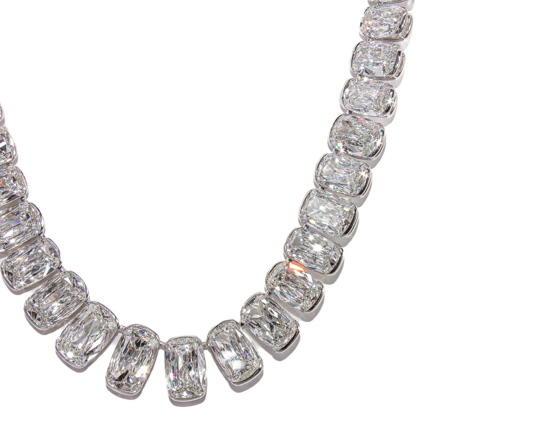 J. Birnbach Collier Riviera à diamants de style Ashoka de 65,01 carats au total Unisexe en vente