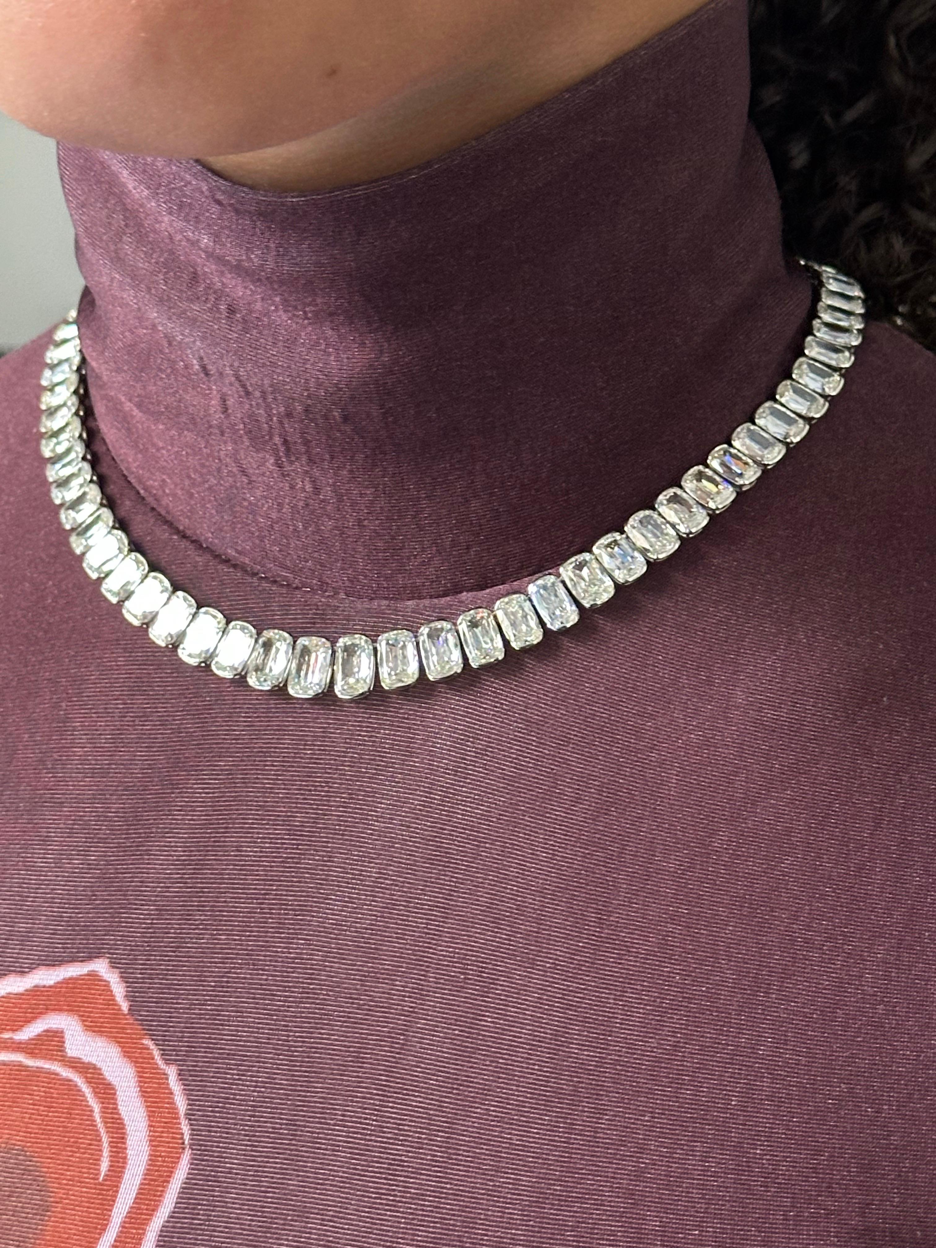 J. Birnbach Collier Riviera à diamants de style Ashoka de 65,01 carats au total en vente 2