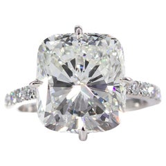 J. Birnbach 7.22 carat Cushion Brilliant Compass Prong Pave Engagement Ring
