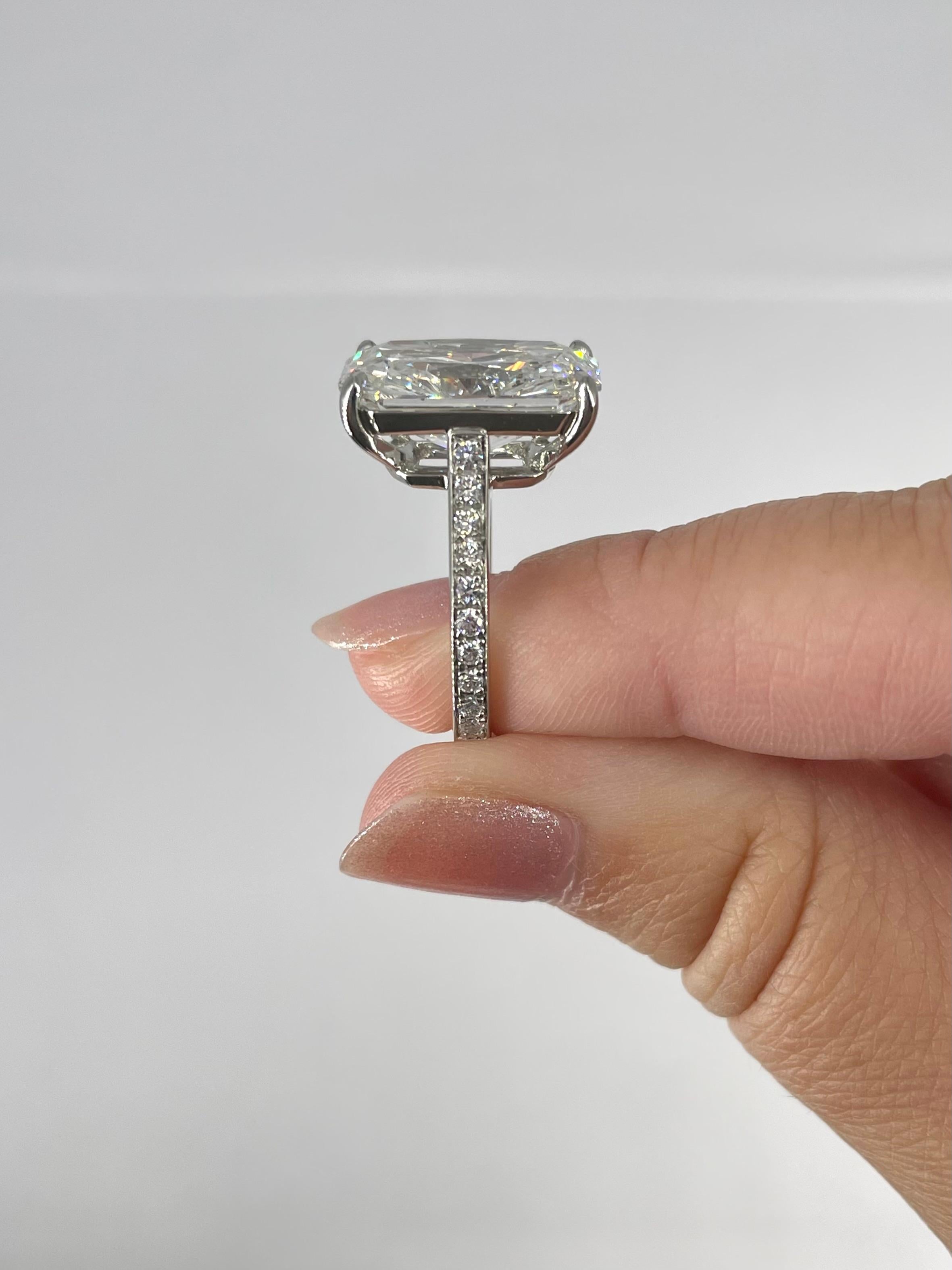 J. Birnbach 7.80 carat GIA FSI2 Radiant Diamond Pave Solitaire Engagement Ring  In New Condition For Sale In New York, NY