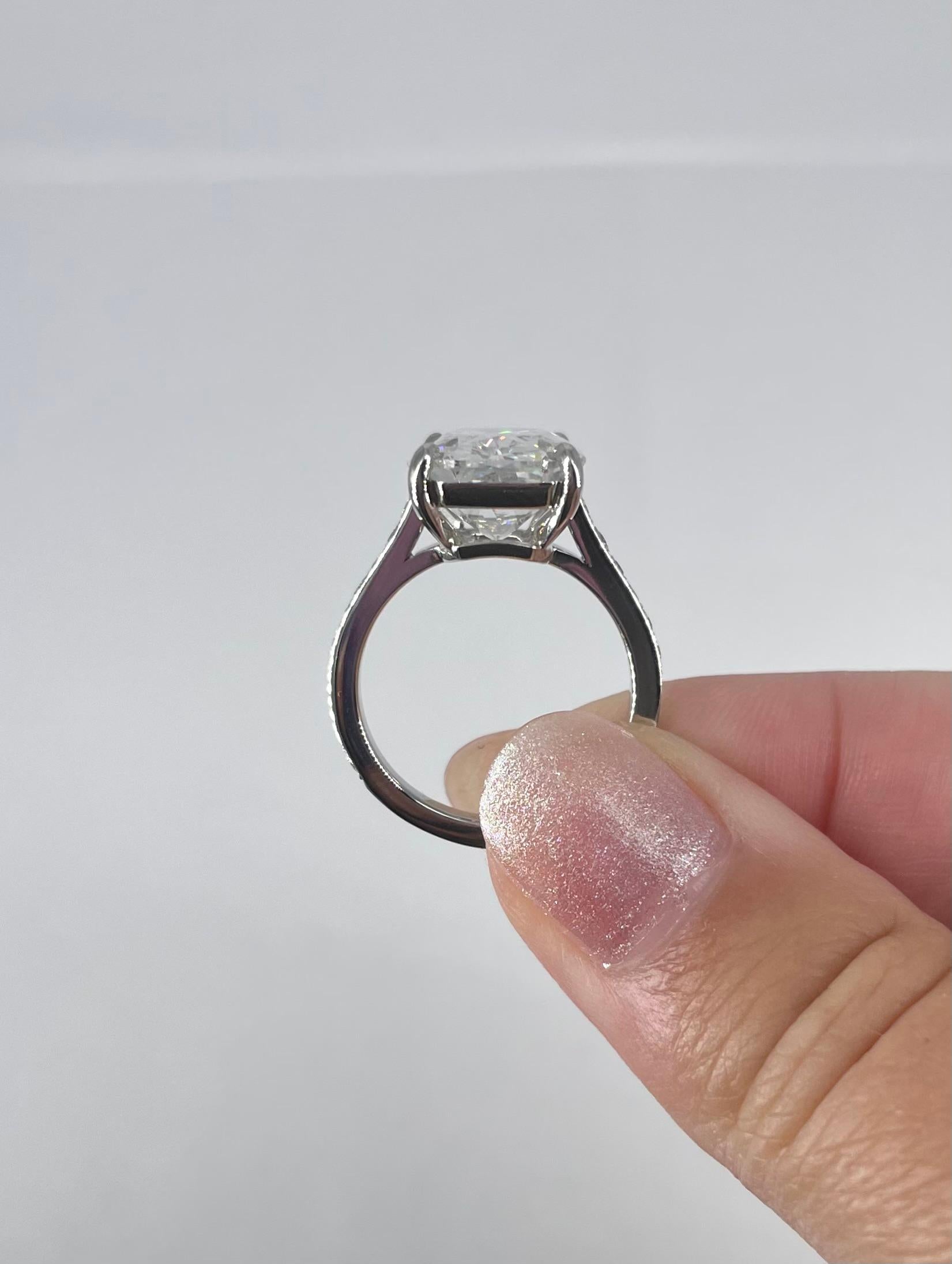 Women's J. Birnbach 7.80 carat GIA FSI2 Radiant Diamond Pave Solitaire Engagement Ring  For Sale