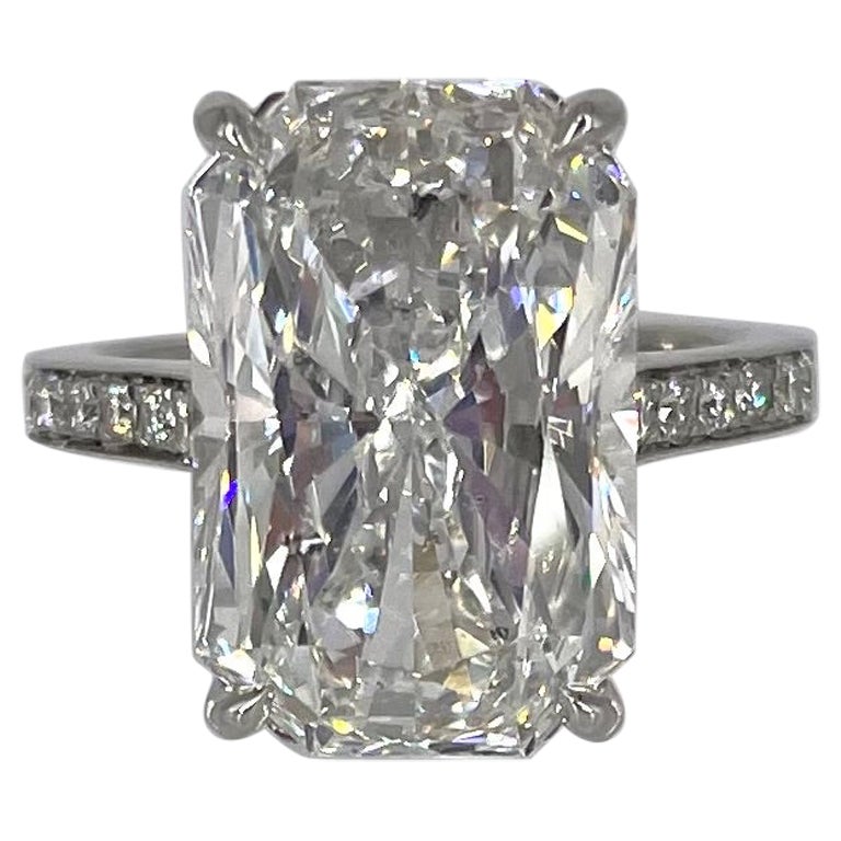 J. Birnbach Anello di fidanzamento con diamante radiante Pave Solitaire da 7,80 carati GIA FSI2