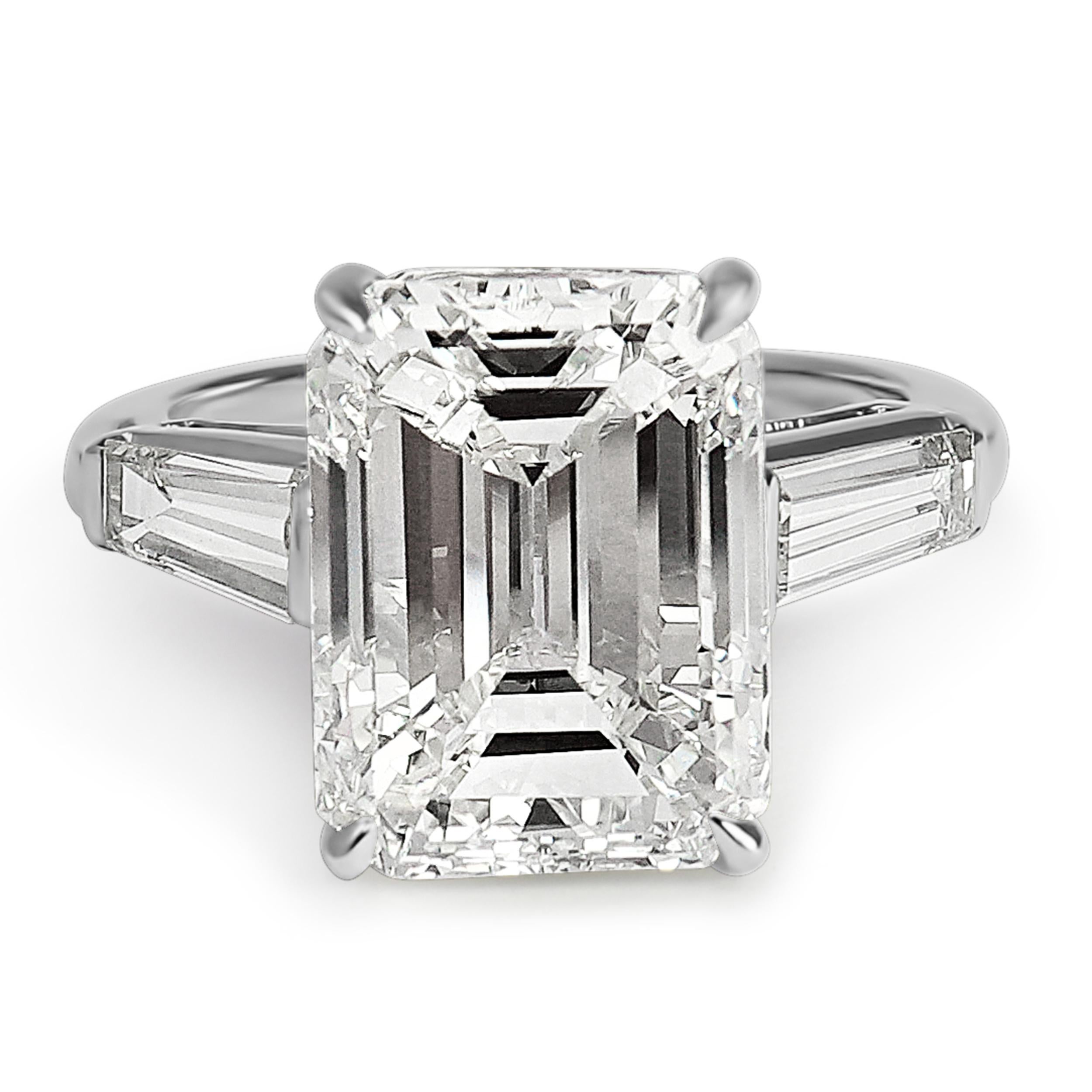 J. Birnbach 8.01 Carat GIA Certified I VS2 Emerald Cut Diamond and Platinum Ring In Excellent Condition In New York, NY