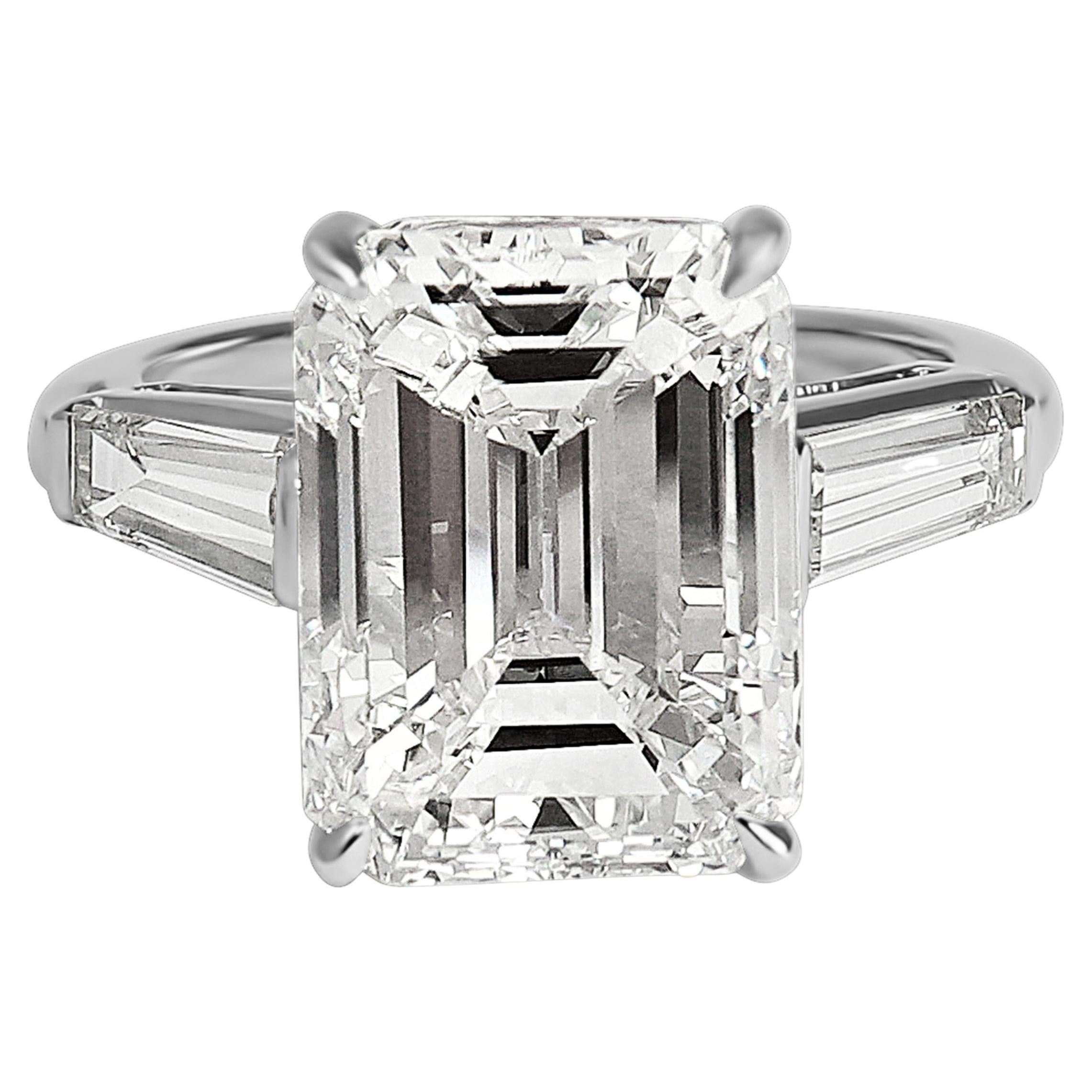 J. Birnbach 8.01 Carat GIA Certified I VS2 Emerald Cut Diamond and Platinum Ring