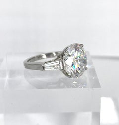 J. Birnbach 9.43 carat GIA DVS1 Round Diamond Ring with Tapered Baguettes