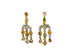 J. Birnbach 9.84 Carat Total Mixed Shape Desert Diamond Chandelier Earrings