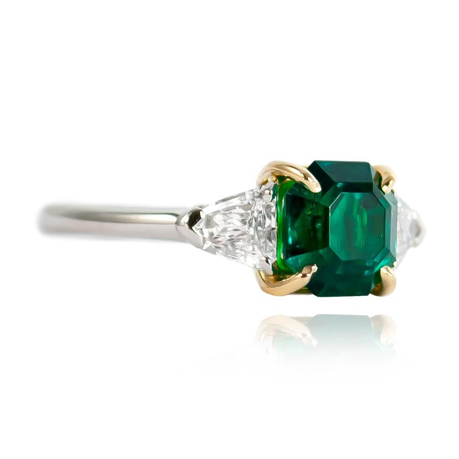 diamond ring with emerald stone