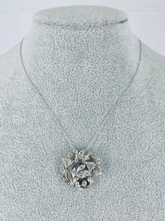 J. Birnbach Antique Flower and Branch Motif Diamond Pendant