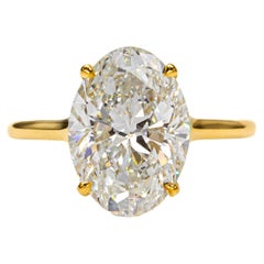 J. Birnbach Certified GIA I SI1 Oval Diamond Flared Shank Solitaire Ring (bague solitaire à tige évasée)