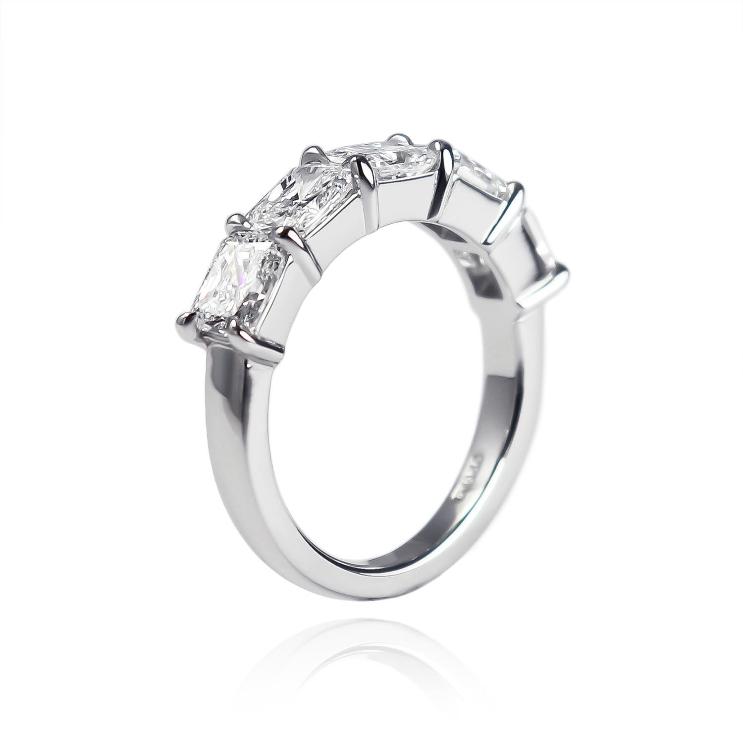 east west radiant cut ring