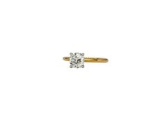 J. Birnbach GIA 0.88 Carat M SI1 Round Brilliant Diamond Two Tone Solitaire Ring