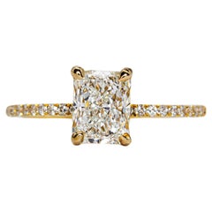 J. Birnbach GIA 1.50 Carat G SI1 Radiant Cut Diamond Solitaire Ring