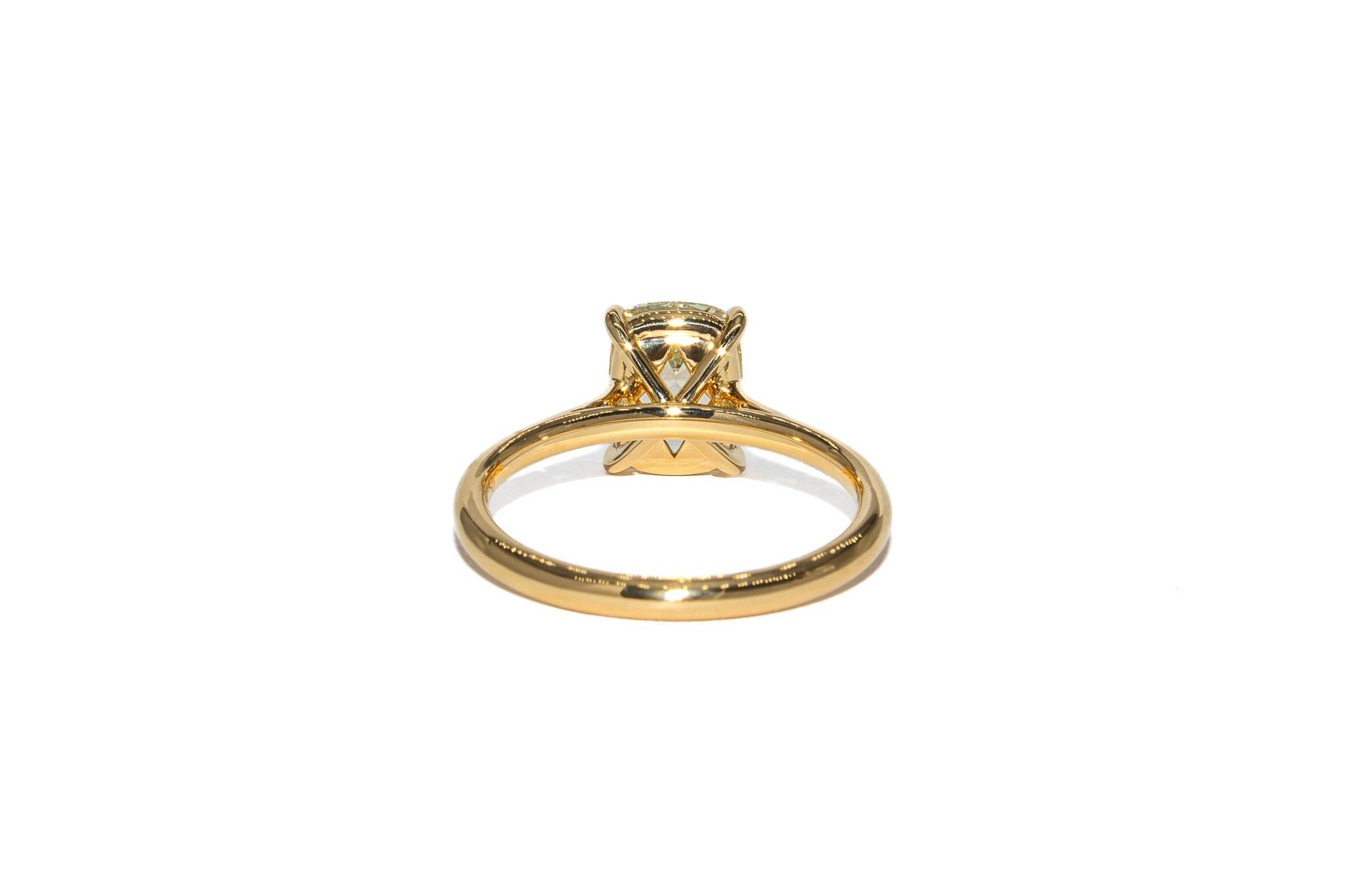 J. Birnbach GIA 1,50 Karat U VVS2 Länglicher Diamant Solitär Ring mit Kissenschliff für Damen oder Herren im Angebot