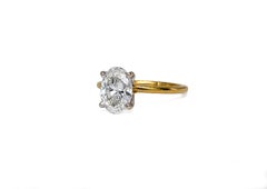 J. Birnbach GIA 1.51 Carat H VS2 Oval Shape Diamond Two Tone Solitaire