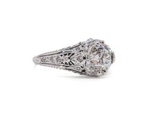 J. Birnbach GIA 1.58 Carat G VS1 Old European Cut Diamond Deco Style Ring