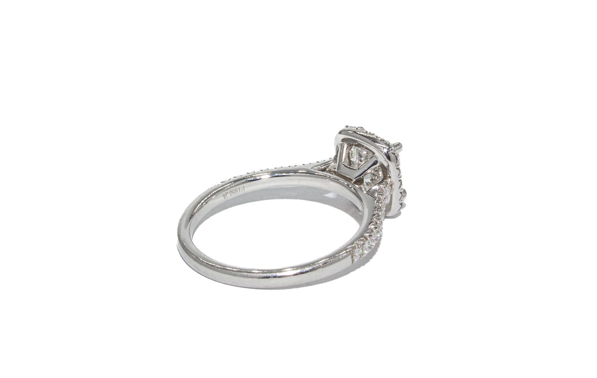 J. Birnbach GIA 1,60 Karat H VS2 Kissenschliff Diamant Halo Solitär Ring im Zustand „Neu“ im Angebot in New York, NY