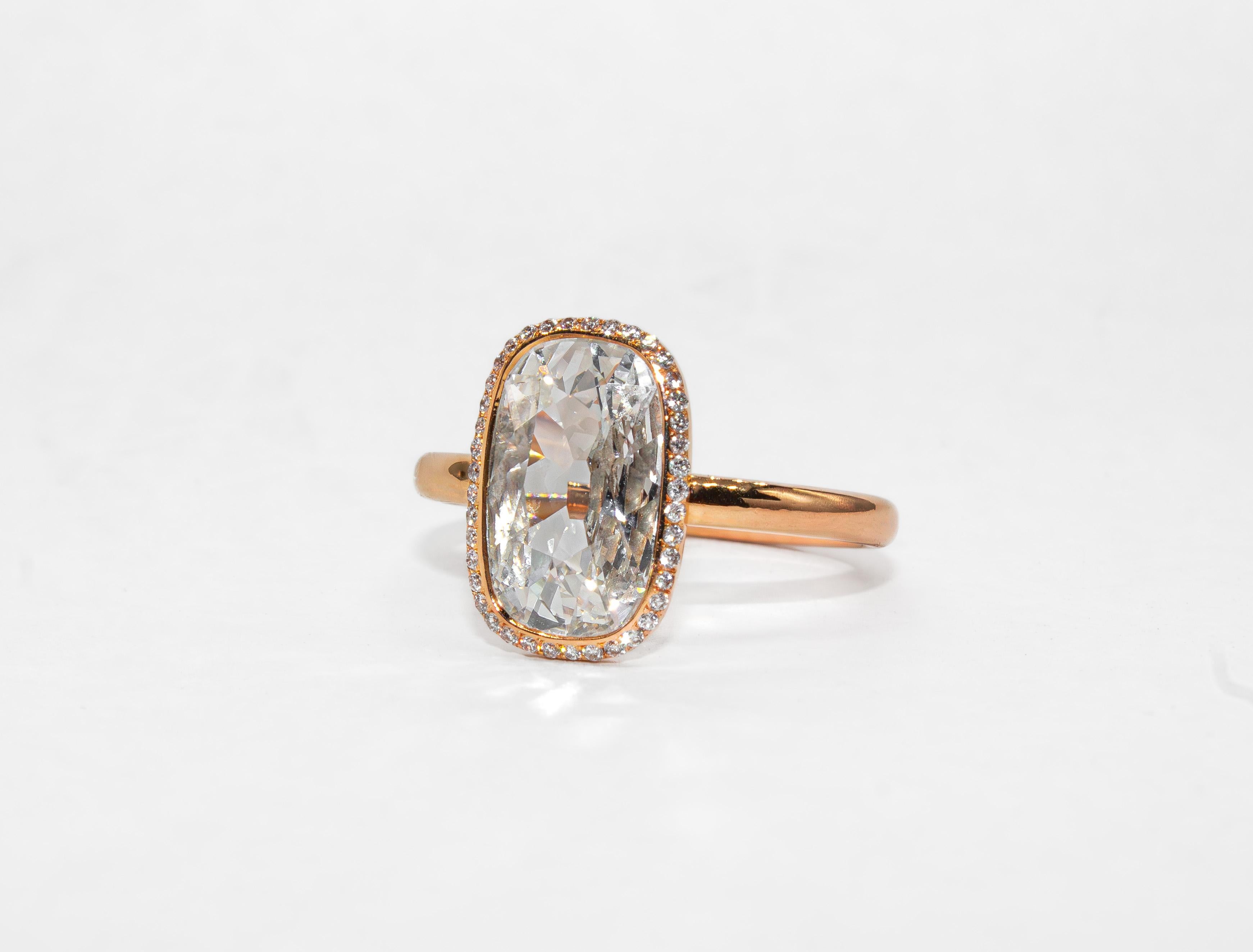 Contemporary J. Birnbach GIA 1.70 Carat E VVS2 Elongated Cushion Diamond Halo Ring For Sale