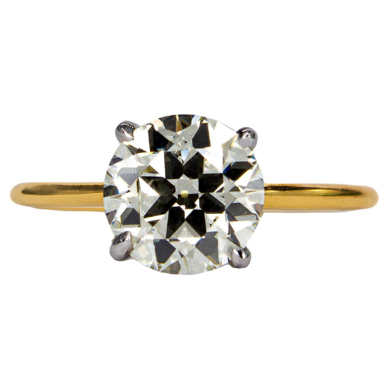 J. GIA Birnbach 1,76 Carati N Internally Flawless Diamante Vecchio Europeo Solitario in vendita