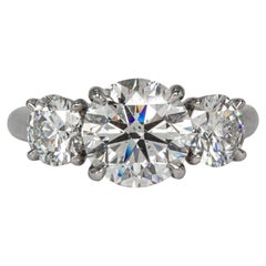 J. Birnbach GIA 1.83 Carat G SI1 Round Brilliant Cut Diamond Three Stone Ring