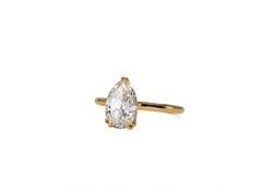 J. Birnbach GIA 1.94 Carat J SI2 Pear Shape Diamond Solitaire Ring