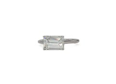 J. Birnbach GIA 1.97 Carat G VVS2 Emerald Cut East-West Diamond Solitaire