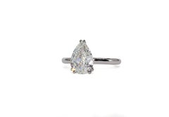 J. Birnbach GIA 2.01 Carat G VVS2 Old Mine Pear Shape Diamond Solitaire Ring