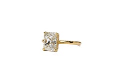 J. Birnbach GIA 2.02 I VS2 Radiant Cut Diamond 18K Yellow Gold Solitaire Ring