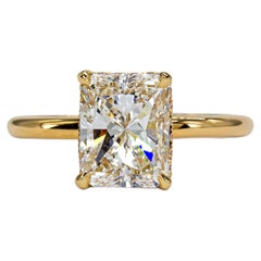J. Birnbach GIA 2.02 I VS2 Radiant Cut Diamond 18K Yellow Gold Solitaire Ring