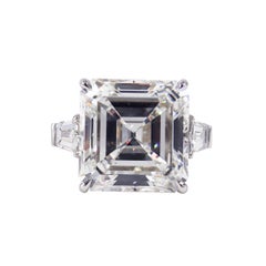 J. Birnbach GIA Anillo de diamantes talla Ascher de 21,13 quilates con baguettes cónicas