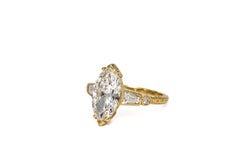 J. GIA Birnbach 2,12 carati I SI2 Anello con cinque pietre di diamante taglio marquise