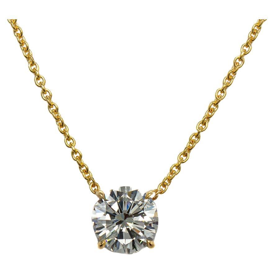 J. Birnbach GIA 2.29 Carat L VS2 Round Brilliant Cut Diamond Solitaire Pendant For Sale