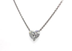 J. Birnbach GIA 2.50 Carat E SI1 Heart Shape Diamond Solitaire Pendant Necklace