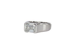 J. Birnbach GIA 2.50 Carat F VS1 Emerald Cut Bezel Set Solitaire Ring