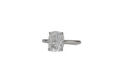J. Birnbach GIA 3.01 Carat D SI1 Cushion Cut Diamond Platinum Solitaire Ring