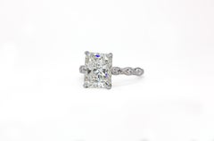 J. Birnbach GIA 3,02 Karat I SI1 Radiant Diamant 14K Weißgold Solitär Ring