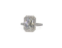 J. Birnbach GIA 3.03 Carat Elongated Criss Cross Cushion Diamond Halo Ring