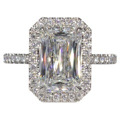 J. Birnbach GIA Anillo con halo de diamantes en cojín alargado estilo Ashoka de 3,03 quilates