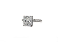 J. Birnbach GIA 3.48 Carat D VS2 Radiant Cut Diamond Solitaire Ring