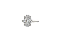 J. Birnbach GIA 3.82 Carat D SI1 Oval Diamond Platinum Solitaire Ring