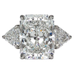J. Birnbach GIA 4,02 carats G Flawless Radiant Cut Diamond Three Stone Ring (bague à trois pierres)